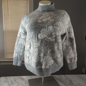 Liz Claiborne - Mock neck Sweater Plus Size 2XL Gray/White